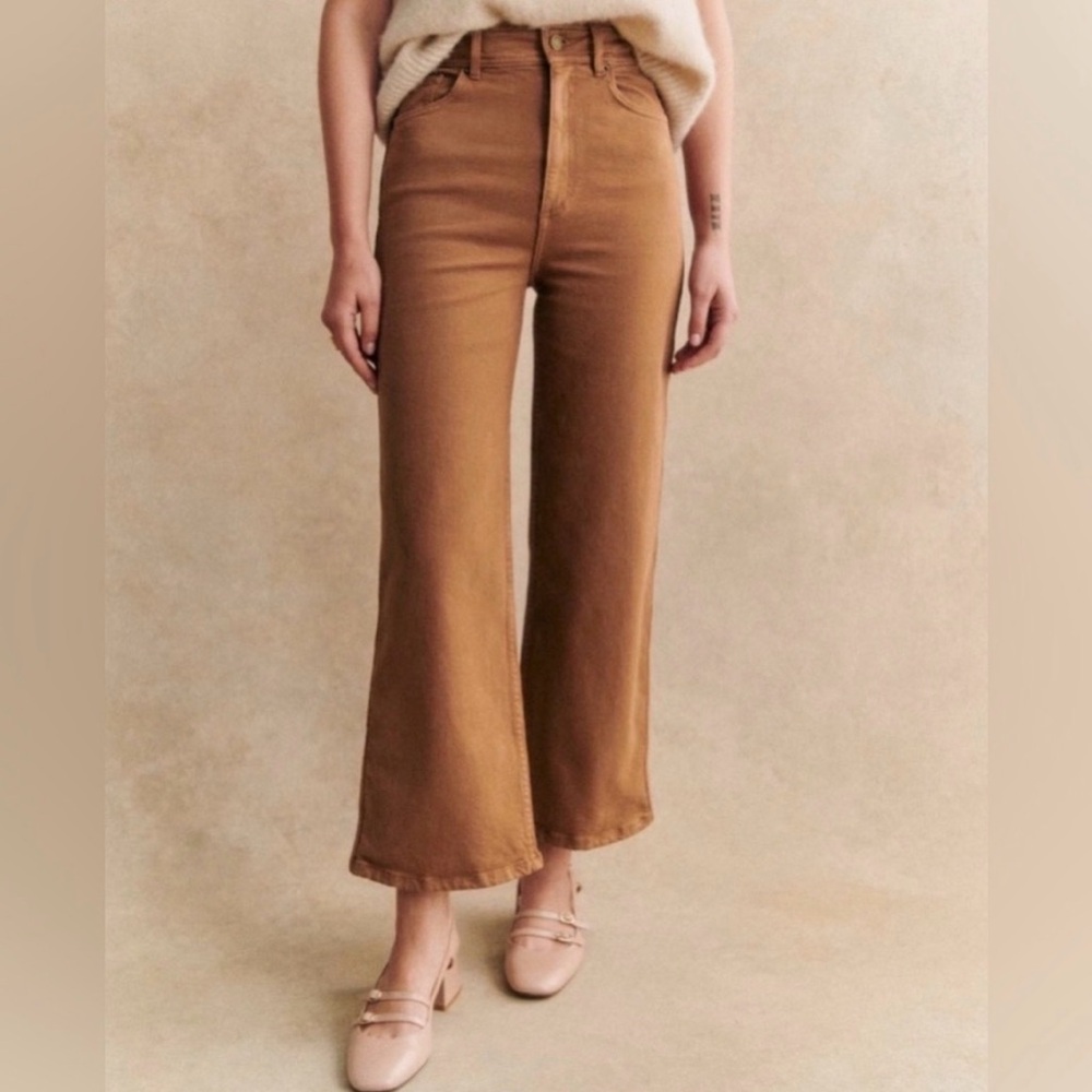 Sézane le crop brun jeans, 40